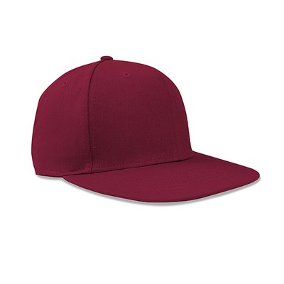 HeadStart™ Deluxe 6 Panel Constructed Flat Bill Cotton Twill Pro Style Cap