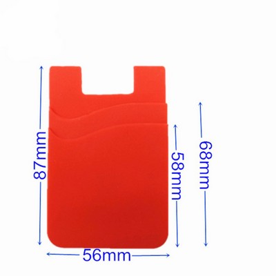 Silicone Phone Wallet w/Double Pocket Holder