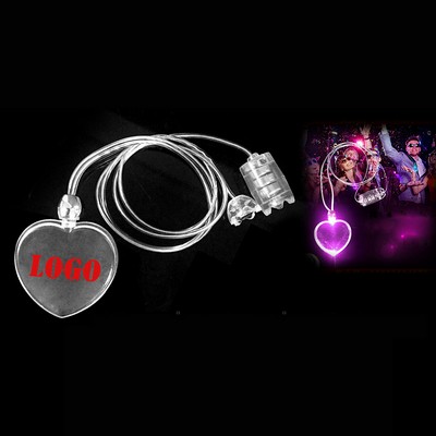 Heart Shape Acrylic Light-up LED Necklace