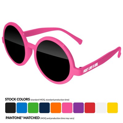 *Pink Promotion* Breast Cancer Awareness Iris Sunglasses W/ 1-Color Arm Imprint