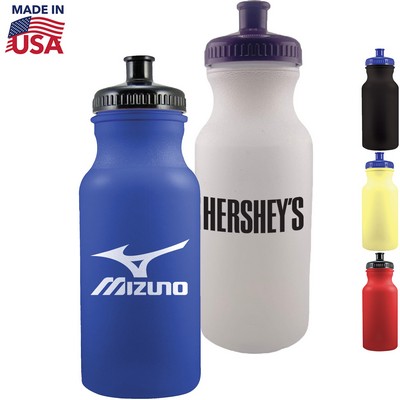 Colored Bike Bottle made 20 oz with push spout