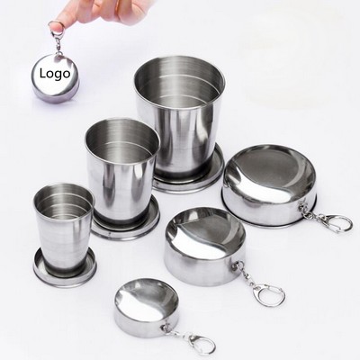 Portable Outdoor Travel Camping Stainless Steel Folding Cups 8 oz