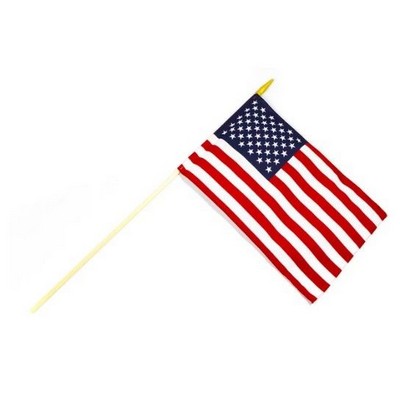 Sewn Poly-Cotton Stick Flag w/Spear Tip (8"x12")