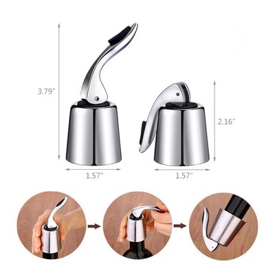 Stainless Silver Vacuum Wine Bottle Stopper