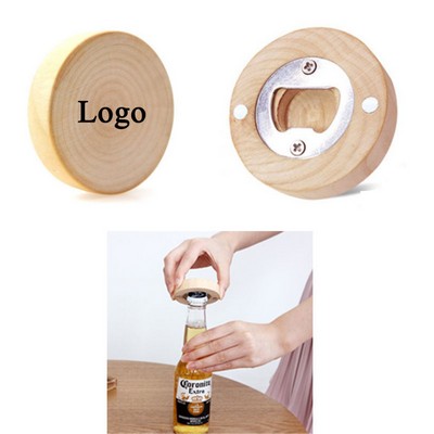 Wooden Fridge Magnet w/Bottle Opener