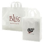 Imprinted Frosted Clear Bag w/Soft Loop Handles (16"x6"x12")