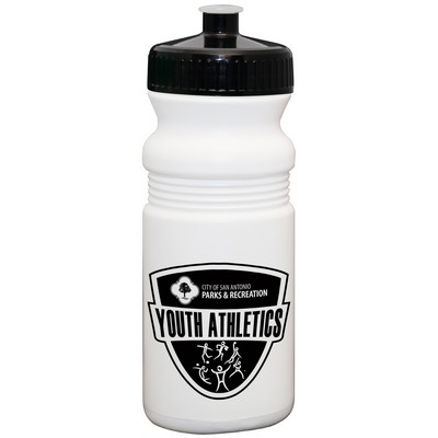 20 Oz. USA-Made White Sport Bottle with Push-Pull Lid