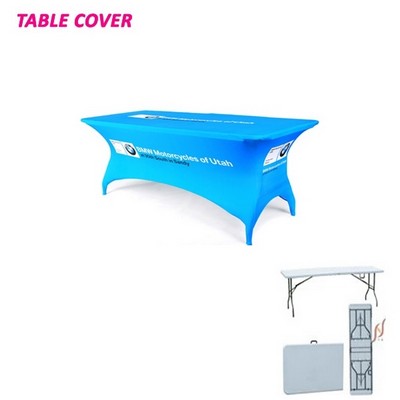 Premium 6ft Table Cover Curved - Full Color - 4 Sided