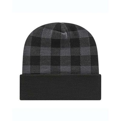 Cap America® USA-Made Plaid Beanie w/Cuff