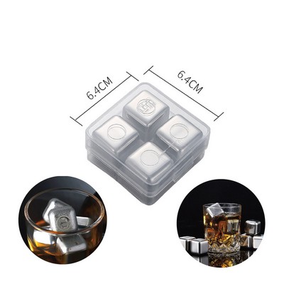 Whisky Stainless Steel Ice Cube 4 Pieces/Set