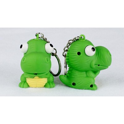 Little Dinosaur LED Sound Keychain