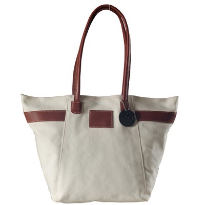 Cotton Canvas Fashion Tote Bag (15"x5"x14")