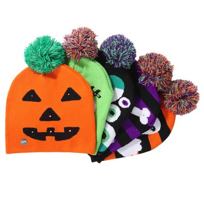 Led Light Halloween Knitted Hat