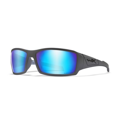 Wiley X® Blue Mirror/Matte Gray Twisted Captivate Polarized Sunglasses