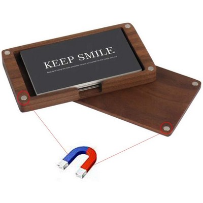 Magnetic Wooden Business Card Case