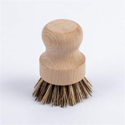 Wooden Scrub Brush with Palm Fiber Bristles