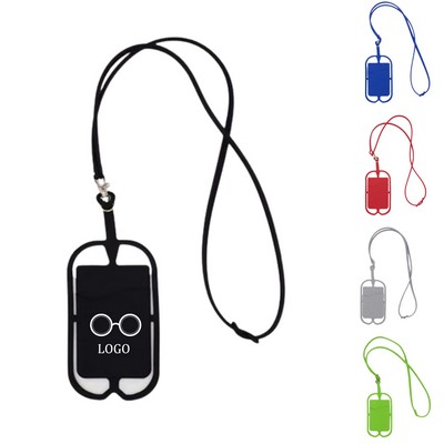 Silicone Lanyard with Phone Holder & Wallet MOQ 100PCS