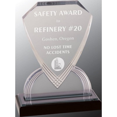 6" x 8" Silver Carved Shield Impress Award