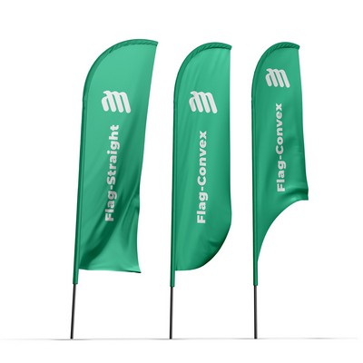 12' Advertising Flag with Ground Spike or Cross Base – Free Shipping (Double-Sided Print)