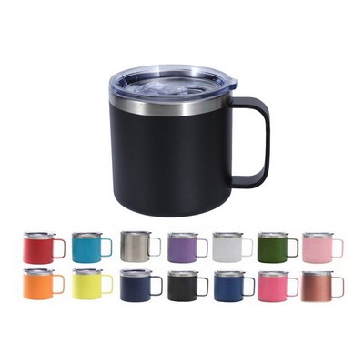 14 Oz Insulated Stainless Steel Coffee Cup With Handle