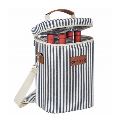 Insulated 4 Bottle Wine Tote Cooler