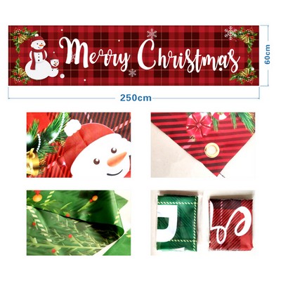 95" X 24" Customized Large Christmas Banner Festival Banners Seasonal Flags