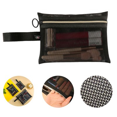 Portable Mesh Nylon Cosmetic Bag