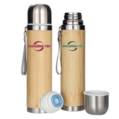 Double Woodgrain Cascade Stainless Steel Bottle 15oz.