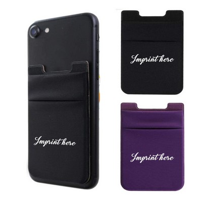 Dual Pocket Cell Phone Adhesive Stretch Card Sleeve