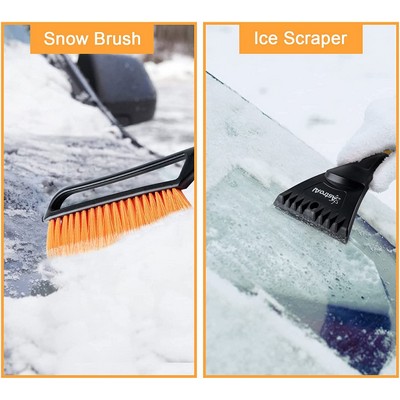 Snow Brush & Detachable Ice Scraper w/Ergonomic Foam Grip