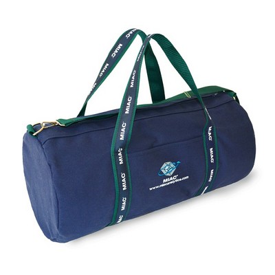 Classic Roll Duffel Bag w/Shoulder Strap (600V/B Polyester) & Motif Ribbon