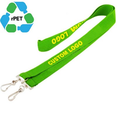 1" Recycled PET Eco-friendly Double Ended Lanyard