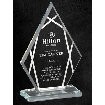 Contour Diamond Glass Award, 8 1/2" x 4 3/4"