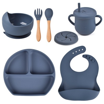 6 Pcs Silicone Feeding Dinnerware Set