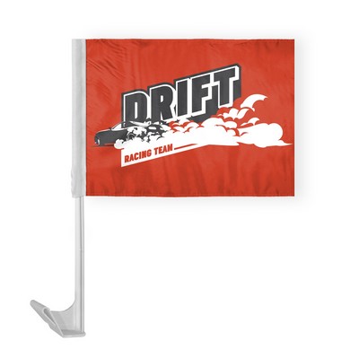 Custom Screen Sublimation Car Flag - ePoly 12" x 16"