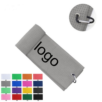 Microfiber Golf Towel With Carabiner Clip