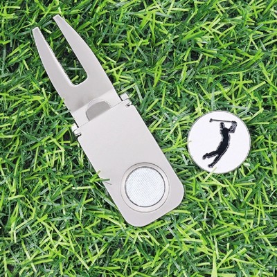 4 in 1 Golf Divot Tool, Ball Marker, Magnetic Cigar holder and Putter holder