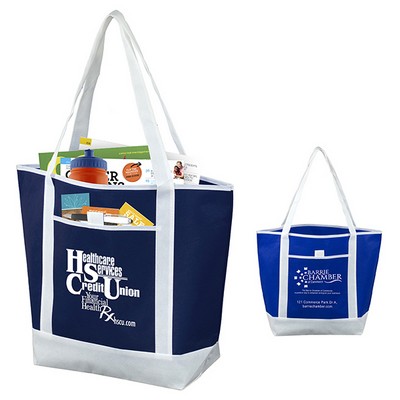 17-1/2"W x 13-1/2"H x 6"Gusset - "THE LIBERTY" Beach, Corporate and Travel Boat Tote Bag