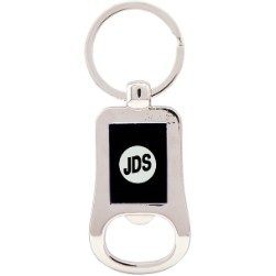 2 1/8" Silver/Black Bottle Opener Keychain