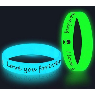 1/2 inch Glow In The Dark Silicone Wristband