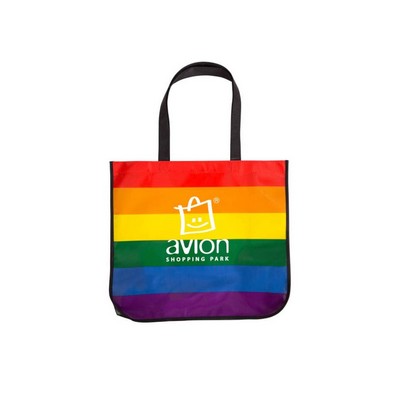 Large Rainbow Laminated Tote Bag