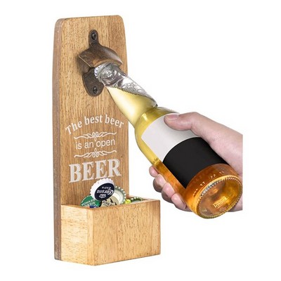 Vintage Wooden Wall Mounted Beer Bottle Opener Wooden Wall Mounted Bottle Opener