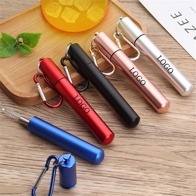 Stainless Steel Telescopic Straw Set With Aluminum Case