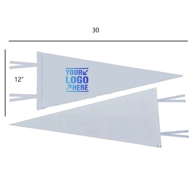 12" x 30" Full Color Felt Pennant MOQ 100PCS