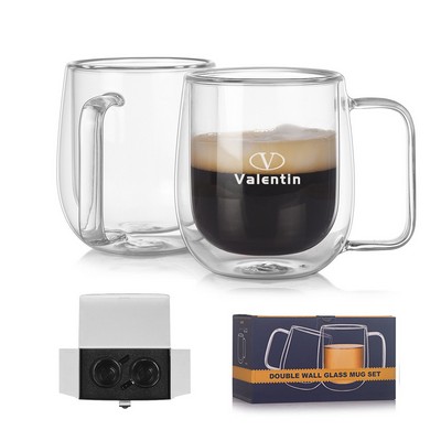 8.5 Oz Double Wall Insulated Glasses Espresso Mugs Set