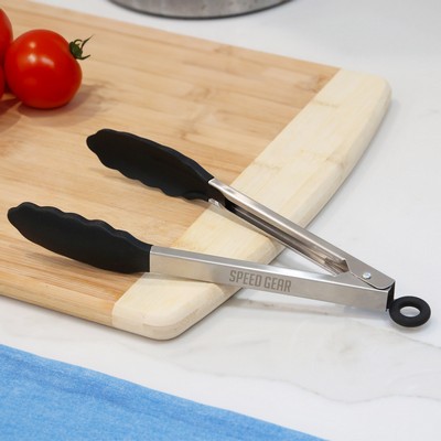 Blaze 9" Stainless & Silicone Tongs