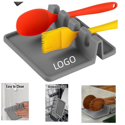 Silicone Utensil Rest with Drip Pad for Multiple Utensils