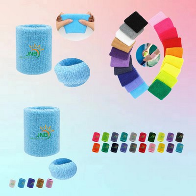 Sports Fitness Towel Solid Color Polyester Fiber Wristband