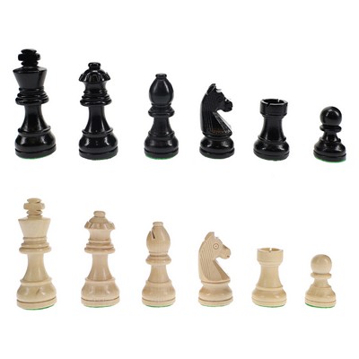 Black Stained Wood Staunton Weighted Chess Pieces, 3 in. King