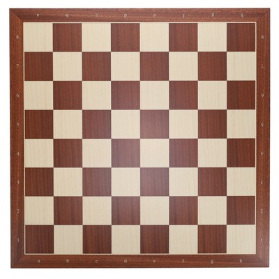 Mahogany Stained Wooden Chess Board, Algebraic Notation, 21.25 in.